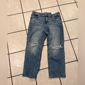 American Eagle Outfitters Light Blue Distressed Jeans CURVY STRAIGHT NWT
